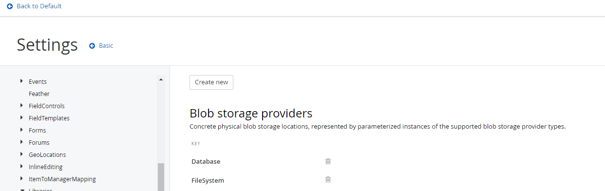 New Blob Storage Screenshot